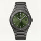 Matte Black Green Sunburst Dial Luxury Men’s Watch