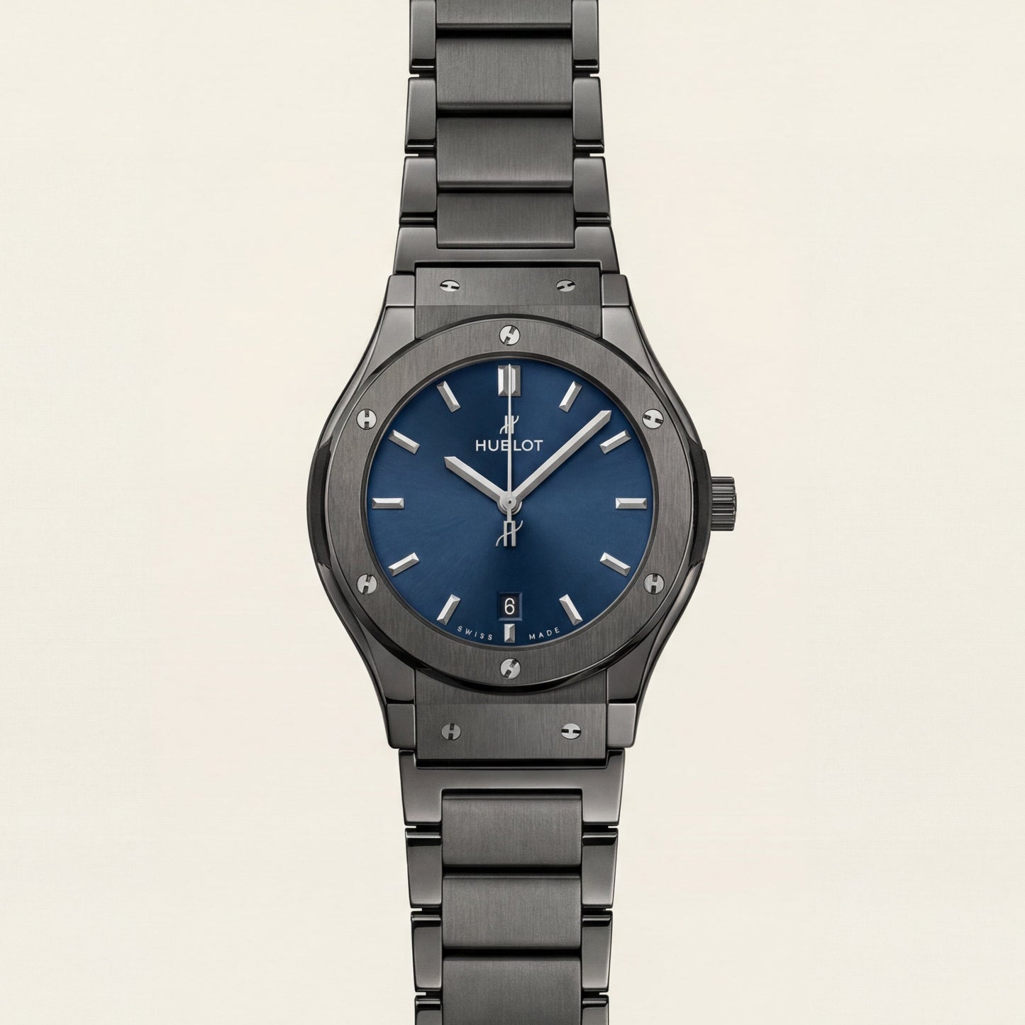 Matte Black Blue Sunburst Dial Minimalist Men’s Watch