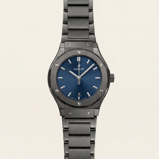 Matte Black Blue Sunburst Dial Minimalist Men’s Watch