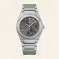 Silver Grey Minimalist Steel Men’s Watch with Sub-Dial
