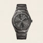 Matte Black Steel Luxury Men’s Watch with Smoke Grey Dial