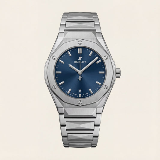 Silver Steel Blue Sunburst Dial Premium Men’s Watch