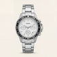 Silver Steel White Chronograph Dial Men’s Watch