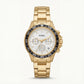 Luxury Gold Steel White Chronograph Dial Men’s Watch