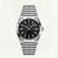 Silver Steel Black Dial Minimalist Men’s Watch