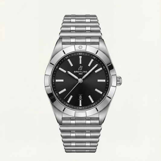 Silver Steel Black Dial Minimalist Men’s Watch