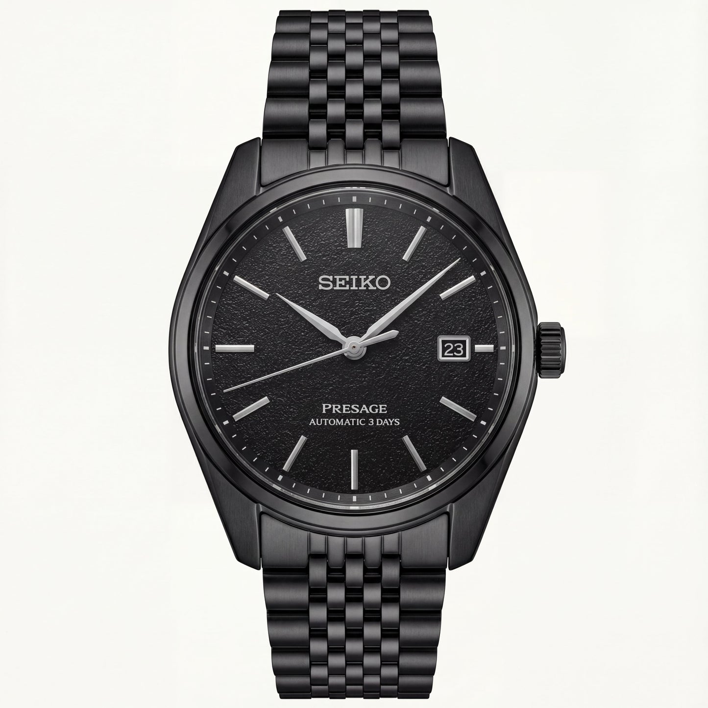 Black Textured Dial Automatic Power Reserve Men’s Watch