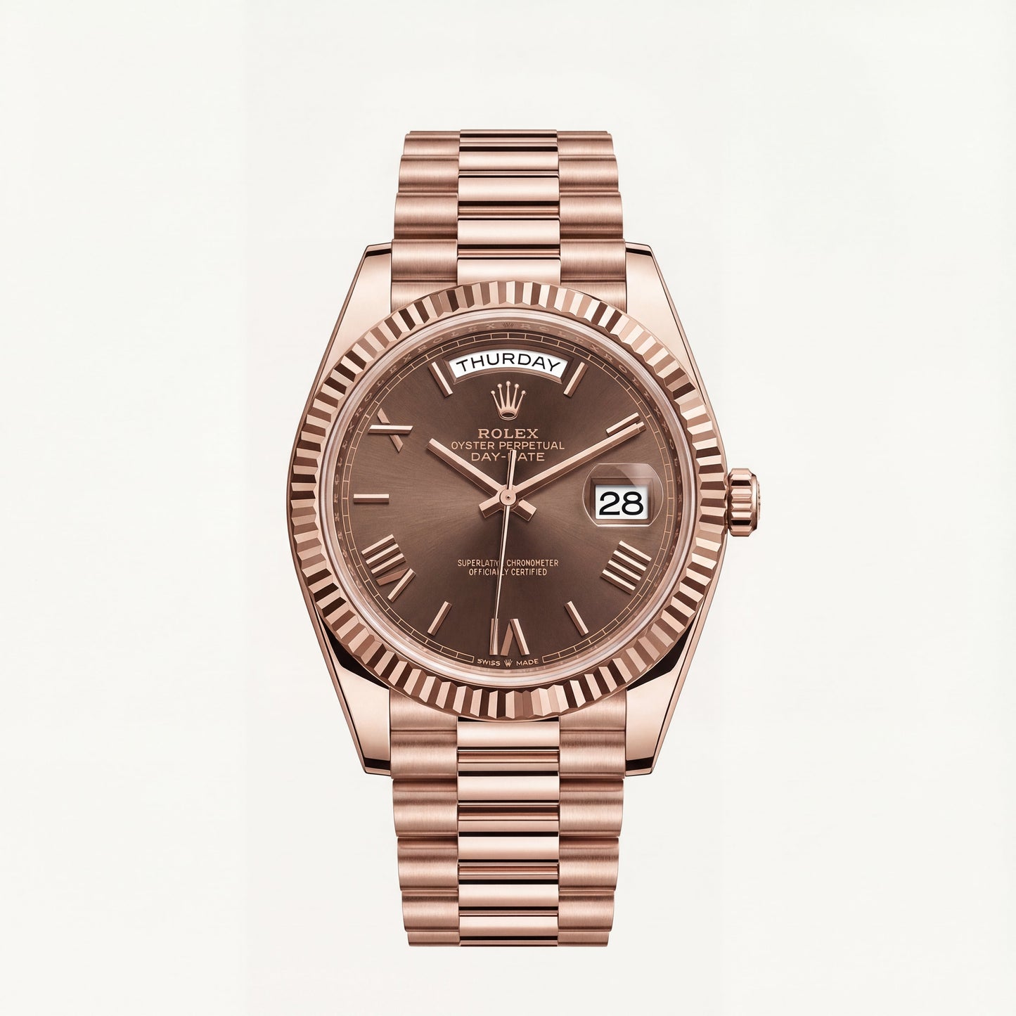 Rose Gold Day-Date Classic Roman Dial Men’s Watch