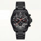 Matte Black Skeleton Chronograph Men’s Watch with Red Accents