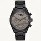 Matte Black Industrial Chronograph Men’s Watch with Grey Dial