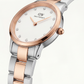 Crystal Two-Tone Elegance Watch – Rose Silver Minimal Edition
