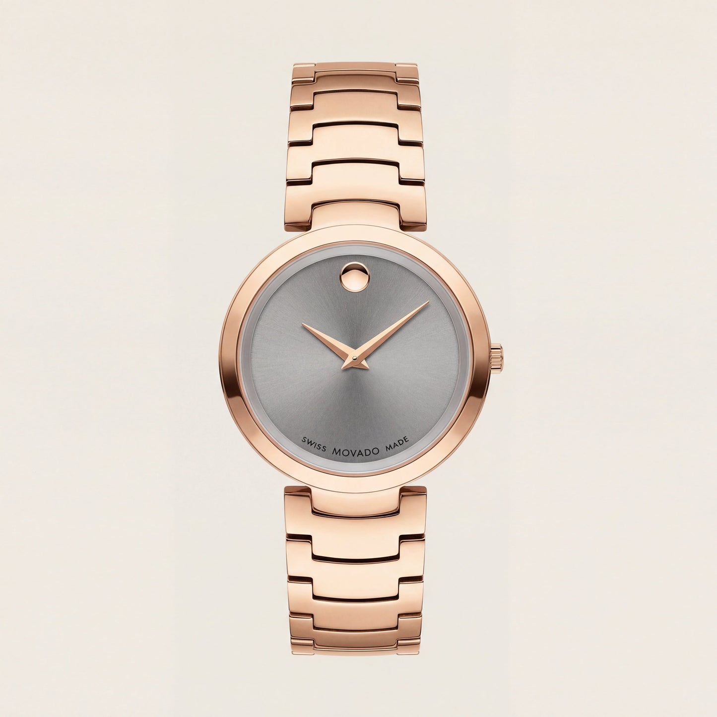 Rose Gold Minimalist Dot Dial Luxury Bracelet Watch – Women