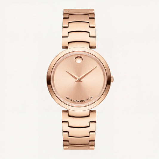 Rose Gold Minimalist Champagne Sunray Dial Luxury Bracelet Watch – Women
