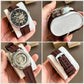 Premium Silver Stainless Steel Automatic Skeleton Watch Black Dial Brown Silicone Strap Sport Luxury Watch – Men